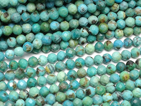 [Video]High Quality! Turquoise AA Faceted Round 3mm 1strand beads (aprx.15inch/37cm)