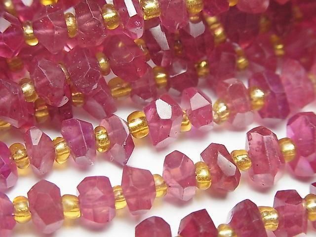 Rubis de haute qualité AAA - Pépites facettées, demi ou 1 fil de perles (environ 17 cm)