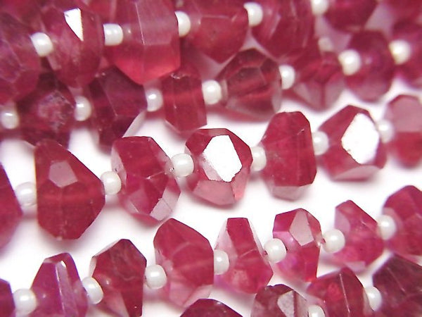 [Video]High Quality Ruby AAA- Faceted Nugget half or 1strand beads (aprx.6inch/16cm)