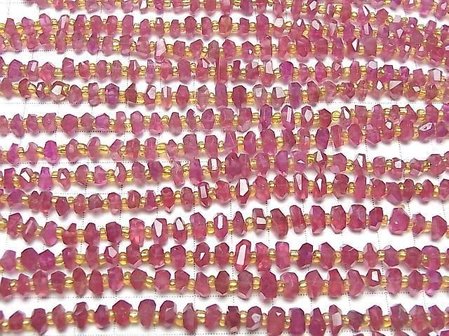 Rubis de haute qualité AAA - Pépites facettées, demi ou 1 fil de perles (environ 17 cm)