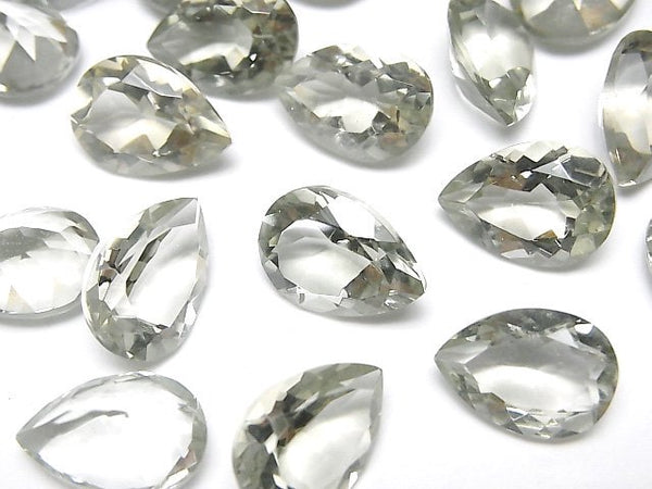 [Video]High Quality Green Amethyst AAA Loose stone Pear shape Faceted 14x10mm 2pcs