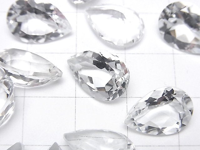 [Video]High Quality White Topaz AAA Loose stone Pear shape Faceted 14x10mm 1pc