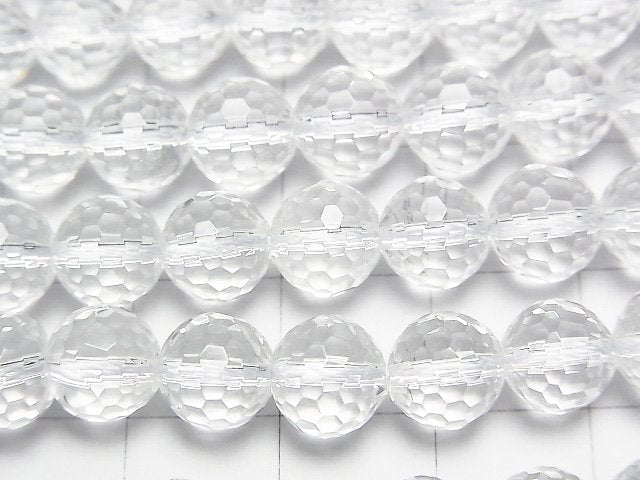 [Video]High Quality! Crystal (Smelted Quartz) AAA 128 Faceted Semi-Faceted Round 8mm 1strand beads (aprx.15inch/36cm)