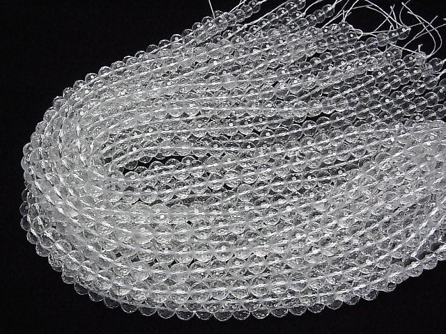 [Video]High Quality! Crystal (Smelted Quartz) AAA 128 Faceted Semi-Faceted Round 8mm 1strand beads (aprx.15inch/36cm)