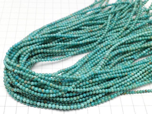 [Video]Turquoise AA+ Round 3mm 1strand beads (aprx.15inch/37cm)