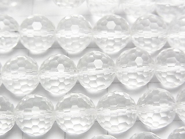 [Video]High Quality! Crystal (Smelted Quartz) AAA 128 Faceted Semi-Faceted Round 10mm 1strand beads (aprx.15inch/36cm)