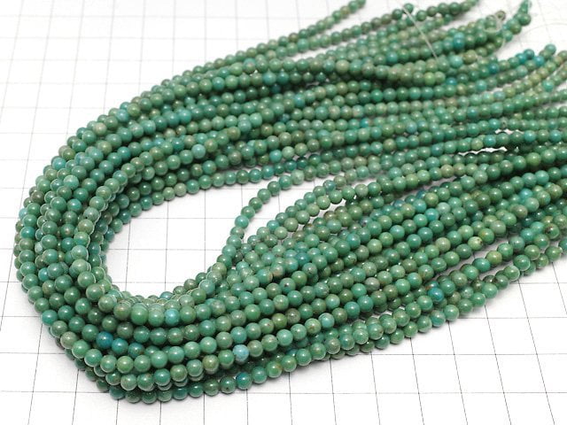 [Video]Turquoise AAA- Round 4mm half or 1strand beads (aprx.15inch/37cm)