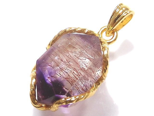 [Video][One of a kind] Amethyst Elestial AAA Pendant 18KGP NO.12