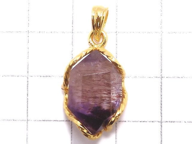 [Video][One of a kind] Amethyst Elestial AAA Pendant 18KGP NO.12