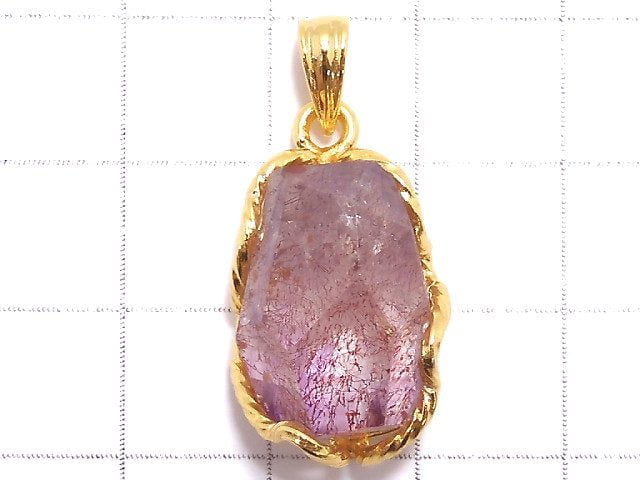 [Video][One of a kind] Amethyst Elestial AAA Pendant 18KGP NO.14