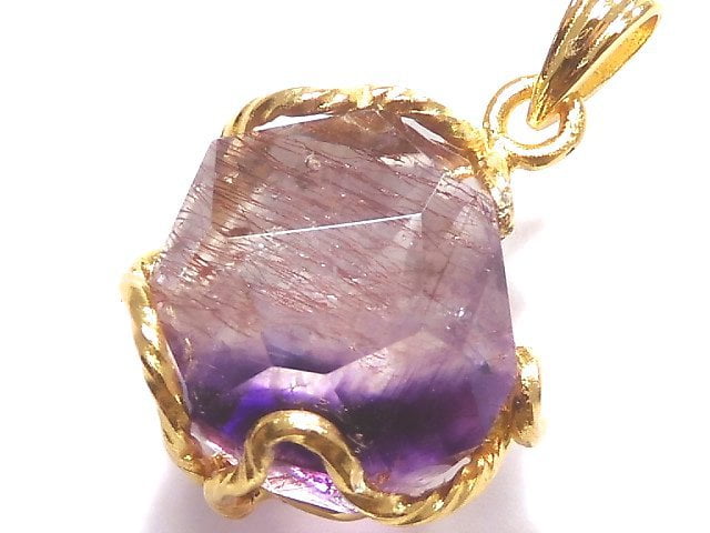 [Video][One of a kind] Amethyst Elestial AAA Pendant 18KGP NO.15