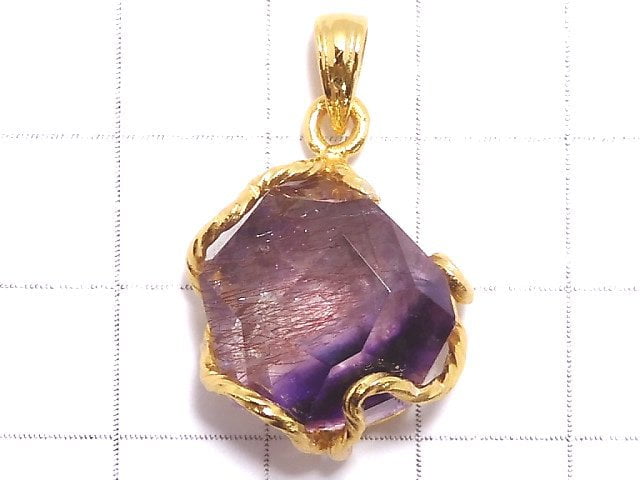 [Video][One of a kind] Amethyst Elestial AAA Pendant 18KGP NO.15