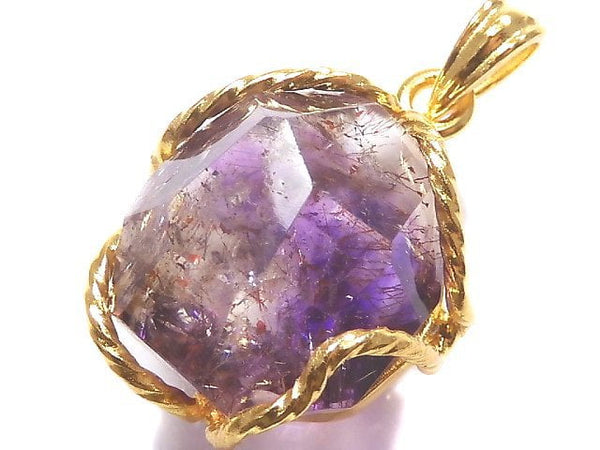 [Video][One of a kind] Amethyst Elestial AAA Pendant 18KGP NO.16