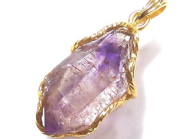 [Video][One of a kind] Amethyst Elestial AAA Pendant 18KGP NO.17