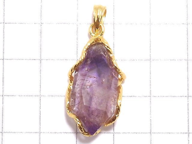 [Video][One of a kind] Amethyst Elestial AAA Pendant 18KGP NO.17