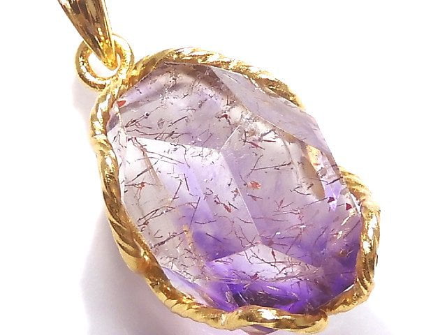 [Video][One of a kind] Amethyst Elestial AAA Pendant 18KGP NO.18