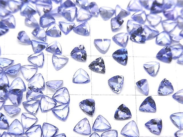 [Video]High Quality Tanzanite AAA Loose stone Triangle Faceted 4x4mm 2pcs