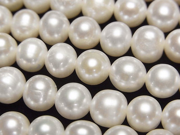 [Video] Fresh Water Pearl AA++ Potato 7mm White 1strand beads (aprx.14inch/35cm)