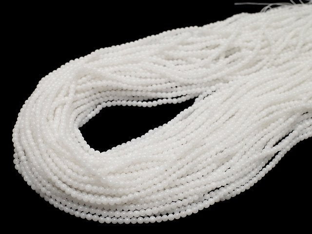 White Jade Round 2mm 1strand beads (aprx.15inch/37cm)