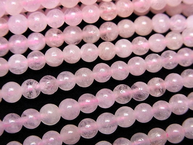 [Video]Morganite AA Round 4mm 1strand beads (aprx.15inch/37cm)