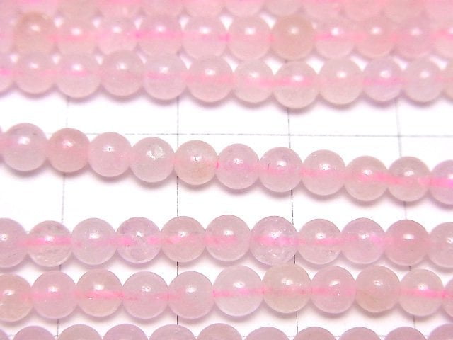 [Video]Morganite AA Round 4mm 1strand beads (aprx.15inch/37cm)