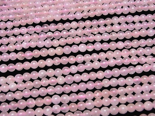 [Video]Morganite AA Round 4mm 1strand beads (aprx.15inch/37cm)