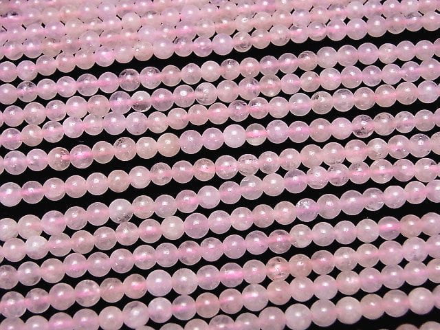 [Video]Morganite AA Round 4mm 1strand beads (aprx.15inch/37cm)