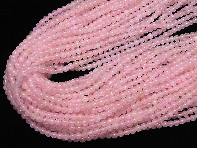 [Video]Morganite AA Round 4mm 1strand beads (aprx.15inch/37cm)