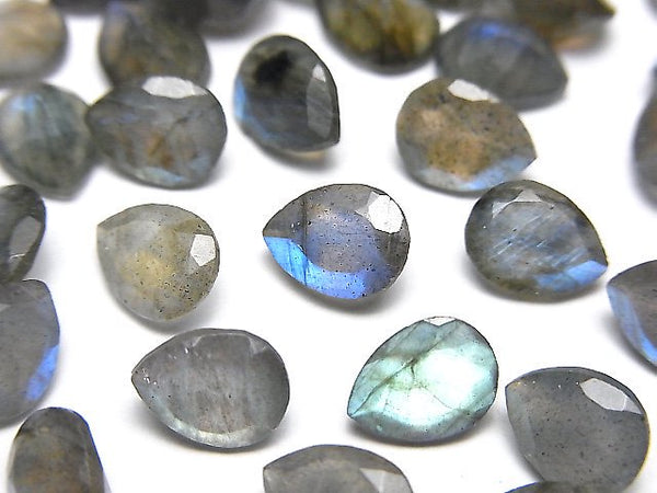 [Video]High Quality Labradorite AA++ Pear shape Faceted 8x6mm 5pcs