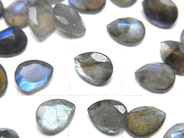 [Video]High Quality Labradorite AA++ Pear shape Faceted 8x6mm 5pcs