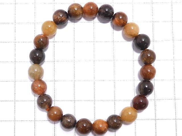 [Video][One of a kind] Multicolor Rutilated Quartz AAA Round 8mm Bracelet NO.414