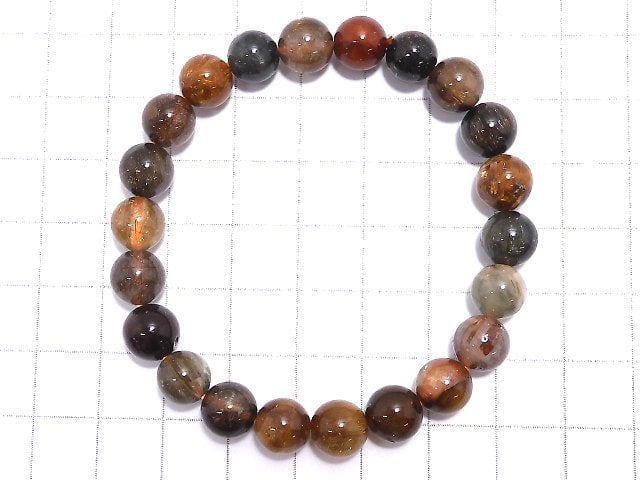 [Video][One of a kind] Multicolor Rutilated Quartz AAA Round 8.5mm Bracelet NO.416