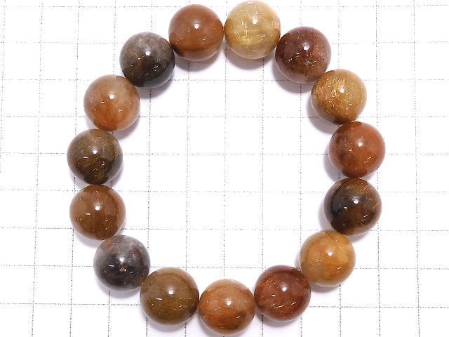 [Video][One of a kind] Multicolor Rutilated Quartz AAA- Round 14.5mm Bracelet NO.424