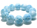 [Video][One of a kind] High quality Larimar Pectolite AAA Round 19.5mm Bracelet NO.1