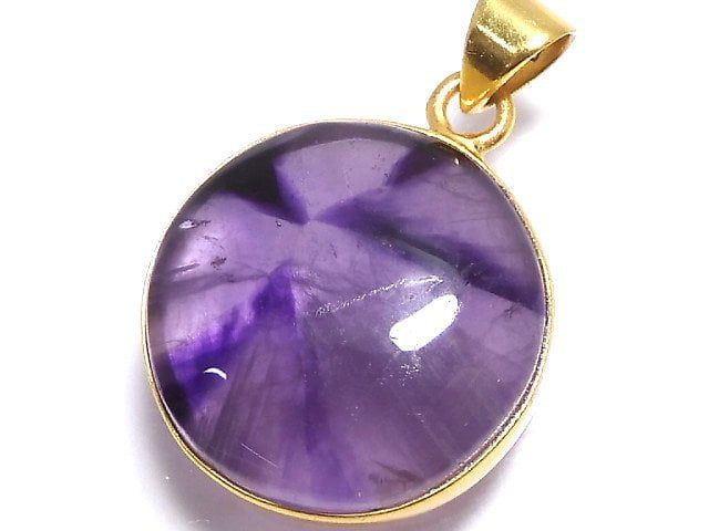 [Video][One of a kind] Trapiche Amethyst Pendant 18KGP NO.12