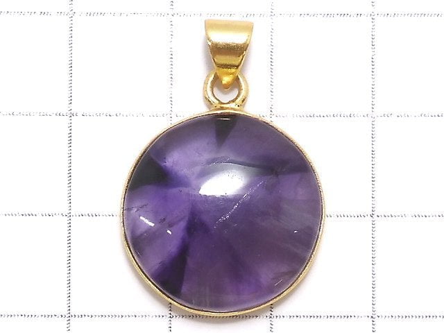 [Video][One of a kind] Trapiche Amethyst Pendant 18KGP NO.12