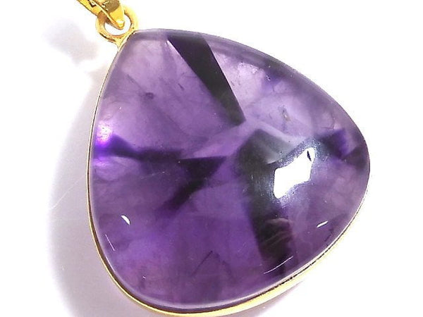 [Video][One of a kind] Trapiche Amethyst Pendant 18KGP NO.20