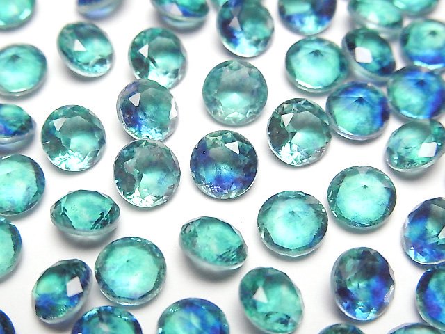 [Video] Doublet Crystal AAA Loose stone Round Faceted 6x6mm [Blue Green/Marble] 3pcs