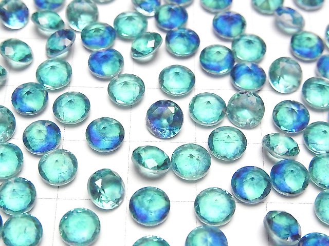 [Video] Doublet Crystal AAA Loose stone Round Faceted 6x6mm [Blue Green/Marble] 3pcs