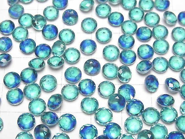 [Video] Doublet Crystal AAA Loose stone Round Faceted 6x6mm [Blue Green/Marble] 3pcs