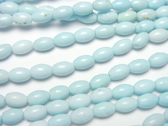 [Video]Magnesite Turquoise Rice 6x4x4mm 1strand beads (aprx.15inch/38cm)