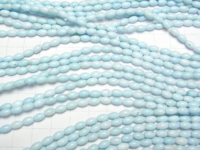 [Video]Magnesite Turquoise Rice 6x4x4mm 1strand beads (aprx.15inch/38cm)