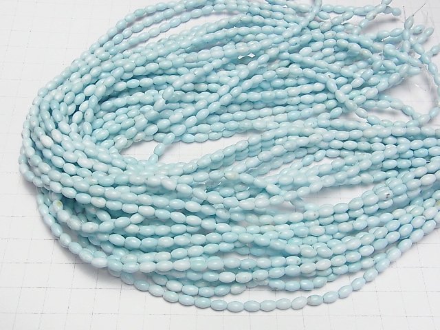 [Video]Magnesite Turquoise Rice 6x4x4mm 1strand beads (aprx.15inch/38cm)