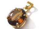 [Video][One of a kind] High Quality Brandy Quartz AAA Faceted Pendant 18KGP NO.5