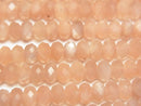 [Video]High Quality! Orange Moonstone AA++ Faceted Button Rondelle 6x6x4mm 1strand beads (aprx.15inch/37cm)