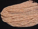 [Video]High Quality! Orange Moonstone AA++ Faceted Button Rondelle 6x6x4mm 1strand beads (aprx.15inch/37cm)