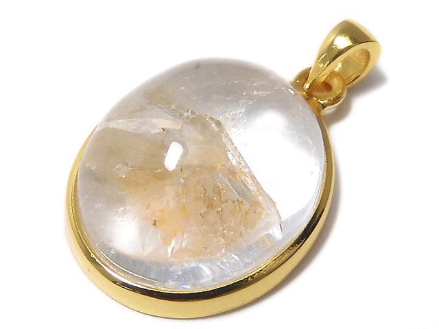 [Video][One of a kind] Crystal in Quartz Pendant 18KGP NO.18