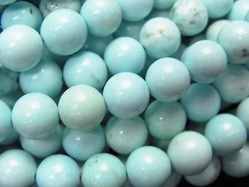 [Video]Magnesite Turquoise Light Blue Color Round 8mm 1strand beads (aprx.15inch/37cm)