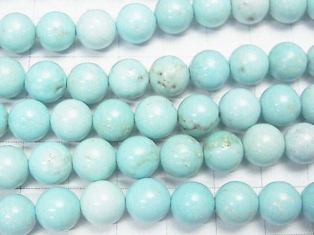 [Video]Magnesite Turquoise Light Blue Color Round 8mm 1strand beads (aprx.15inch/37cm)