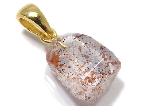 [Video][One of a kind] High Quality Lepidocrocite in Quartz AAA Pendant 18KGP NO.1